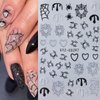 4 Sheets Halloween Nail Stickers 3D Self-Adhesive Spider Web Nail Art Stickers Black Gold Silver White Spider and Spider Web Nail Decals Glitter Design Halloween Nail Supplies for Women Girls