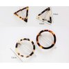 2 Pairs Barrettes Geometric Shape Leopard Hair Clips Acrylic Triangle and Round Side Clamp Hair Pins Elegant and Side Clip Headwear Ornaments Styling Accessories Hairdressing Decoration