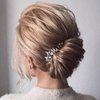 JAKAWIN Rhinestone Bride Wedding Hair Pins Silver Crystal Hair Piece Bridal Hair Accessories for Women and Girls (Pack of 3) HP178
