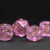 Poludie 7-Die DND Dice Set Polyhedral Dice Set with a Leather Dice Bag, D&D Dice Set for Dungeons and Dragons, RPG, MTG Table Games (Pink/G)