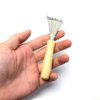 BLUPLE 2 Pieces Hair Brush Cleaner Tool Comb Cleaner Hair Brush Cleaner Comb Brushes Mini Hair Dirt Remover Brush Cleaning Tools with Metal Wire Rake Wooden Handlefor Home Salon