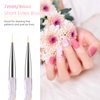 TEOYALL Nail Art Liner Brushes, Fine Line Nail Brush 7/9/11/15/20mm Thin Detail Precision Drawing Brushes for Gel Nail Polish
