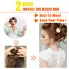 Qunlinta Messy Bun Hair Piece, Long Wavy Tousled Updo Hair Bun Extensions Wavy Hair Wrap Ponytail Hairpieces Hair Scrunchies with Elastic Hair Band for Women Girls -Light Brown