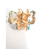 Jeweled antique gold hair claw clip with crystals (Primary color: Pink)