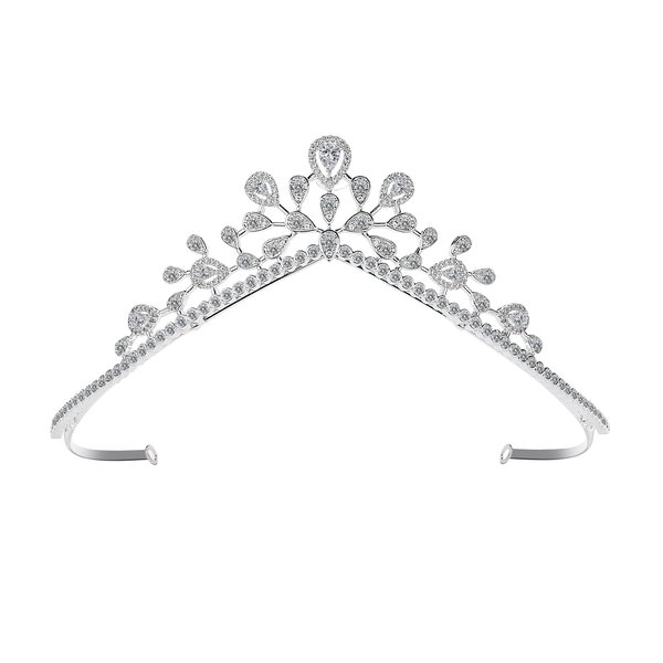 Wedding Tiaras Crowns for Women Cubic Zirconia Gold Tiaras Bride Royal Queen Headband Princess Quinceanera Headpieces for Birthday Prom Pageant Party (Silver4)