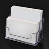 Onwon 2 Pieces Clear Business Card Holder 2 Tiers Plastic Card Stand Organizer Card Holder Display for Home Office, 120 Cards Capacity
