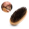 Beard Brush, Men Faux Boar Bristle Wood Handle Military Pocket Mustache Beard Grooming Comb Brush