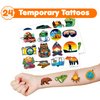 Cherisnowy 48 PCS Camping Party Favors 24PCS Tattoos Stickers 24PCS Slap Bracelets Wristbands Perfect for Themed Birthday Baby Showers or Classroom Rewards Ideal Decor and Gifts for Girls and Boys