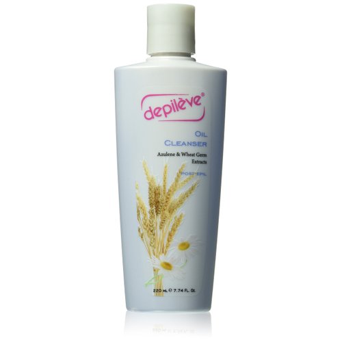 Depileve Oil Cleanser - Water soluble azulene oil, Removes any wax residue, Enriched with wheat germ, Post waxing massage oil, 7 Ounce Bottle