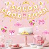 37 Pieces Ballet Birthday Party Supplies Ballerina Birthday Banner Ballerina Party Decoration Ballet Party Banner Ballerina Swirl Decoration Pink Ballerina Cutouts for Girls Birthday Baby Shower Party