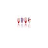24 Pcs French Tip Press on Nails Medium Almond Fake Nails 4th of July False Nails with Star Cherry Pattern Design Gel Nails Press ons Patriotic Nails Acrylic Glue on Nails Artificial Nails for Women