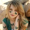 Temporary Tattoos Stickers Green Butterfly Wings Peacock Feather Design Decal Women Face Eye Makeup Art Party Supplies 10 Sheets