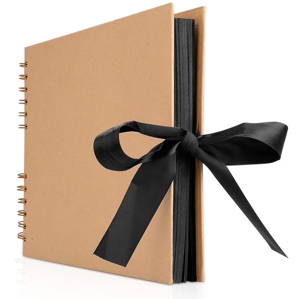 INNOCHEER Brown 8X12 Self Adhesive Scrapbook - 40 Sheets, 80 Pages, Hard Cover, Non-Fading Thick Craft Paper