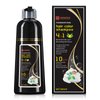 Pwishef Black Hair Dye Shampoo 100% Coverage Gray Hair for Women & Men, Hair Color Shampoo 4 in 1 Long Lasting Professional Hair Care 500ML