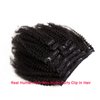 Saga Queen Brazilian Afro Kinky Curly Clip In Hair Extensions 9pcs 20clips 120g/pck Brazilian Virgin Human Hair Clip Ins (1 bundle 18inch, natural black)