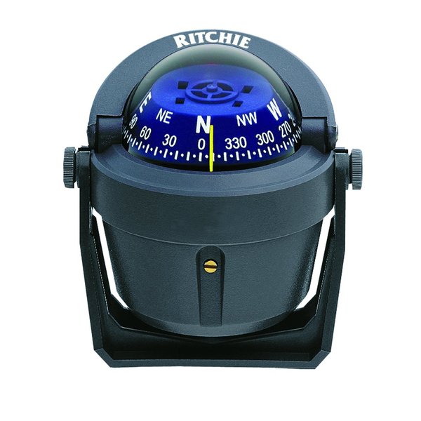 Ritchie Explorer Compas Dial with Adjustable Bracket Mount and 12V Green Night Lighting (Gray, 2 3/4-Inch)