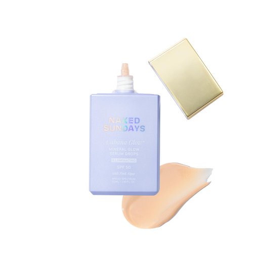 Naked Sundays CabanaGlow™ SPF50+ Mineral Glow Serum Drops in Illuminating, Glowy & Tinted Sunscreen for Face, Zinc Oxide Face SPF, Mineral Face Sunscreen