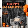 Black Tinsel Backdrop Curtain - GREATRIL Tinsel Curtain Party Backdrop Streamers for Wizard Birthdays/Stranger Theme/Doorway/Halloween Decorations Party - 2 Packs