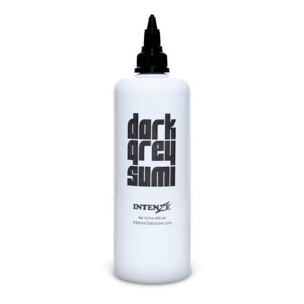 Intenze Tattoo Ink Japanese Dark Grey Sumi Wash Ink Professional Quality, 12 Ounce Bottle