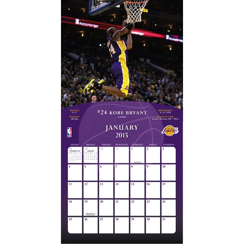 Turner Perfect Timing 2015 Los Angeles Lakers Team Wall Calendar, 12 x 12 Inches (8011669)