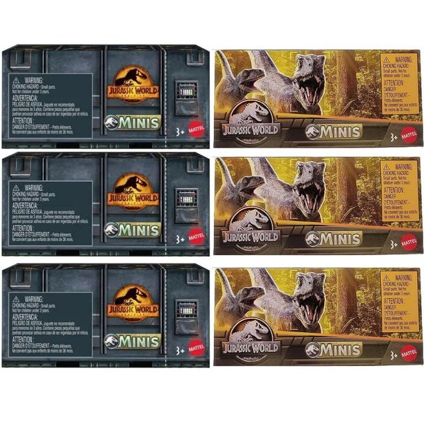 Jurassic World Dominion Dinos Dinosaur Minis Surprise Combo Box Set Bundle (Pack of 6)
