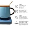 VOBAGA Coffee Mug Warmer, 4 Hours Auto Shut Off Cup Warmer for Office Home Desk Use with 3 Temperature Settings, Electric Beverage Warmer for Cocoa,Tea, Milk, Soup, Sky Blue (No Cup)