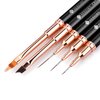 Aeocidy Nail Art Brushes Set - 5pcs Nail Brushes Nail Liner Brush (5/9/15mm) Ombre Nail Brush French Tip Nail Brush Gel Builder Brush Nail Polish Brush Nail Art Design Tools Metal Handle for Nails