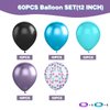 Black Purple Blue Balloon,60 Pcs 12 Inches Metallic Blue Purple Teal Balloons Confetti Balloons for Kids Video Game Party Decoration Baby Shower Engagement Party Supplies