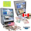 Dr. STEM Toys Kids Talking ATM Machine Savings Piggy Bank with Digital Screen, Electronic Calculator That Counts Real Money, and Safe Box for Kids, Silver