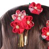 3pcs Japanese Kimono Flower Hair Clips Tassel Hair Hairpins Japanese Style Traditional Kimono Hair Barrettes Hair Accessories for Women (Red)