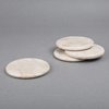 Creative Home Natural Champagne Marble Set of 4 Piece Round Coasters, 4" Diameter