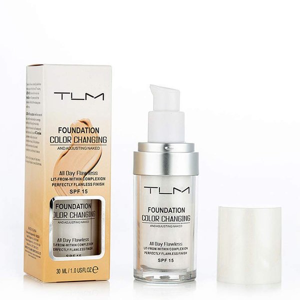 TLM Flawless Colour Changing Liquid Foundation Makeup Base Nude Face Liquid Cover Concealer,Natural Sunscreen Non-greasy