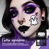 Black Blue Purple Eyeshadow Goth Makeup Palette, Matte Shimmer Dark Smoky Eyeshadow Pallet with Mirror, High Pigmented White Grey Multichrome Eyeshadow for Halloween Party Witch Costume Zombie Vampire