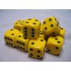Chessex - D6 Opaque 6 Sided Dice (Set of 12) 16 mm Yellow with Black