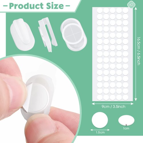 TaoBary 120 Pieces Adhesive Plastic Sticky Clips White Reusable Removable Poster Wall Clips Hanging Bulletin Board for Home Office
