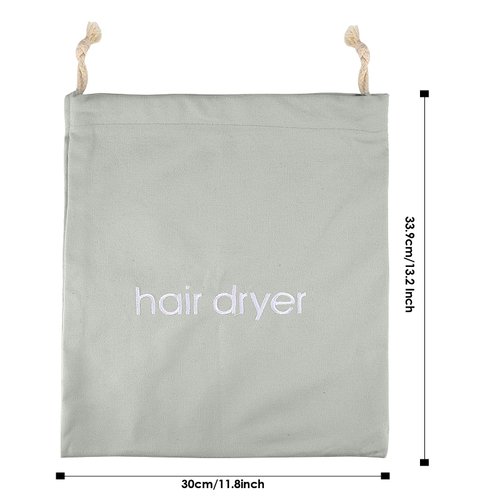 E&EY 3 | 6 | 8 Pack Hair Dryer Bags Drawstring Bag Container Hairdryer Bag for travel bathroom Light Grey (3 PCS)