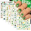 7 Sheets St Patricks Day Nail Stickers 3D Shamrock Nail Decals Green Irish Clover Nail Supplies Lucky Leaf Gold Hat Letters Nail Art Design for Women Girls Manicure St. Patrick's Day Nail Decoration