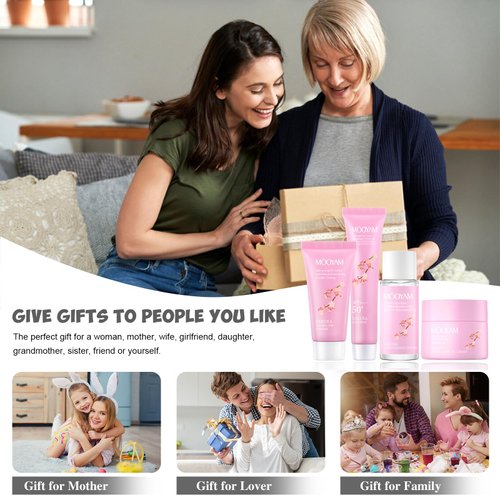 Sakura Skin Care Kit - Refreshing Skin Care Set - Gift Set for Women - Travel Essentials for Women - Travel Size Face Wash-Toner-Moisturizer-Sunscreen - Moisturizing Oil Control Skin Care Sets & Kits