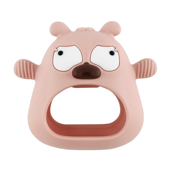 Teething Toys for Babies 3+ Months,Cute Dog Buddy Never Drop Silicone Teether Toys for Infants 3+ Months,Baby Chew Toys for Sucking Needs,BPA Free (Pink)