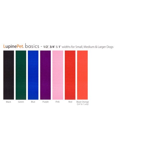 Dog Leash by Lupine in 3/4" Wide Blue 6-Foot Long with Padded Handle