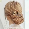 Easedaliy Leaf Bride Wedding Hair Comb Gold Crystal Bridal Hair Piece Hair Accessories for Women and Bridesmaid
