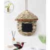 Gute Hummingbird House, Grass Hand Woven Birdhouses for Outdoors Hanging, Natural Bird Hut for Outside, Bird Houses for Audubon Finch Canary Chickadee - Set of 2 (Small)