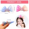 2 Pcs Crown Hair Clip for Girls, Birthday Hair Bow Crown Hair Barrettes for Toddlers Kids Princess