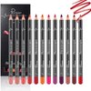 Aseawave Lip Liner Pencil, 12 pcs High Pigmented Creamy Matte Lip Liner Set, Girls and Women Lipstick Pen Lip Makeup Gift Sets for Daily/Travel/Party/Work