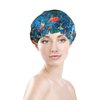 Sea Turtle Shower Cap For Women Adjustable Double Waterproof Layers Bathing Bath Cap Hair Protection Reusable Ladies Spa Salon Shower Hat