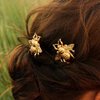 Beetoo 4pcs Bee Hair Clips with Alloy, Wedding Gold Honeybee Hairpins Accessories for Women Girl