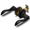 Berlin Modisch Privacy Lever Door Handle [Thumb Turn Lock on The Inside] for Bedroom or Bathroom with a Iron Black Finish, Reversible for Right & Left Side, Classic Series