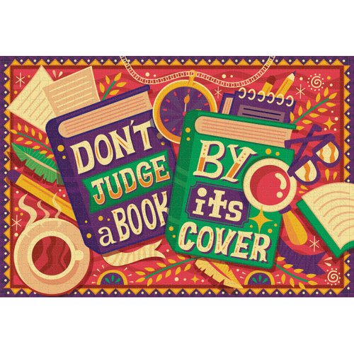 Goliath Risa Rodil: Don't Judge a Book 1000-Piece Puzzle with Poster - Completed Size 26.75 x 18.26 Inches - Ages 12 and Up