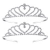 Lovelyshop Girls Heart Rhinestone Tiara Crown for Wedding Prom Birthday Prinecess Party-2pack