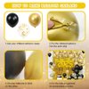 AIBIIN 89pcs 2025 Happy New Year Decorations Kit New Years Eve Party Supplies Black and Gold Party Decorations for Happy New Year Party Decoration